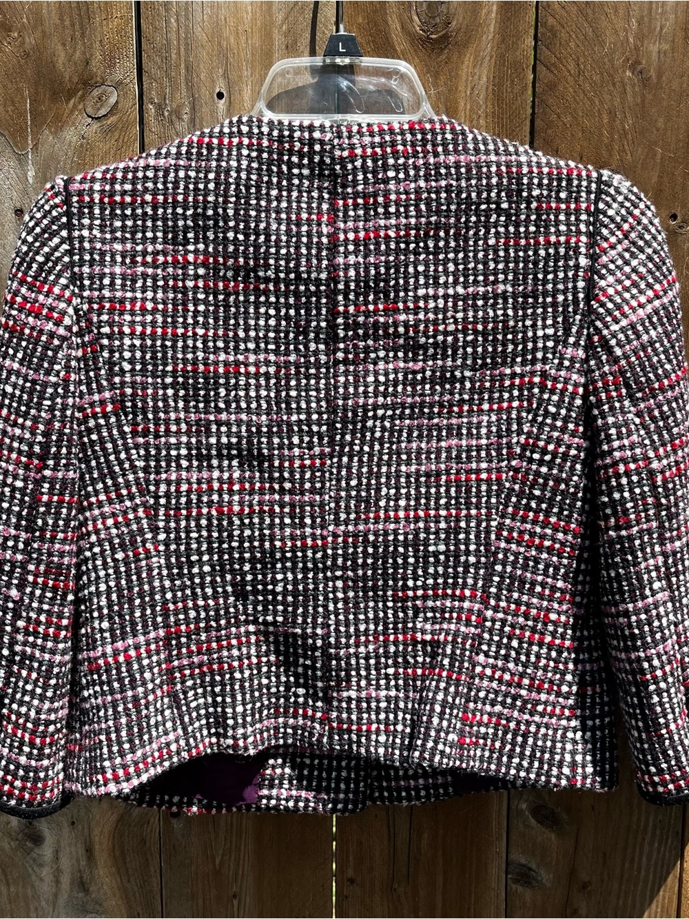 Loft Women’s Tweed Button-Front Jacket in Black & Pink Accepting Offers - Picture 5 of 6